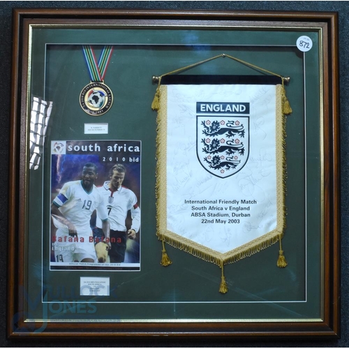 872 - International Friendly Match Pennant South Africa v England ABSA Stadium Durban 22nd May 2003 signed... 