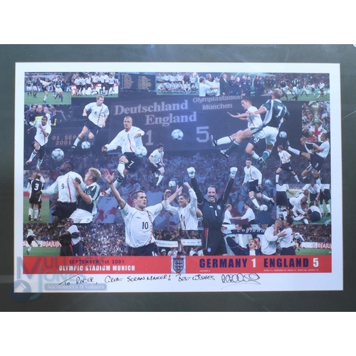 874 - 2001 World Cup qualifying match 1st September 2001 large poster signed by David Beckham with dedicat... 