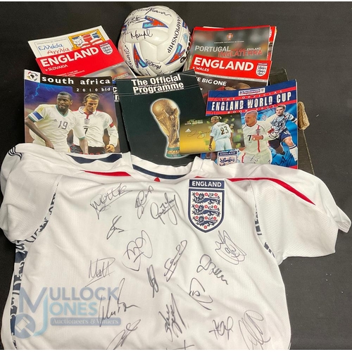 878 - Large Selection of England Football Programmes from 2000 to 2009 featuring various games signed book... 