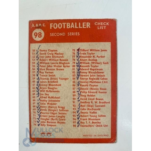 892 - A & BC Bubble Gum Cards - 1959 Football Cards red backed quiz sets 1-49 and 50-98 in plastic pages