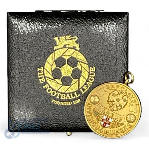 947 - 1990-91 Barclay's League 4th Division Winners 9ct Gold Medal Darlington FC in original case (17.6g)