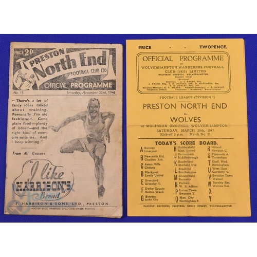 966 - 1946/47 Wolverhampton Wanderers v Presto NE Div. 1 match programme (29 March) plus away reverse fixt... 