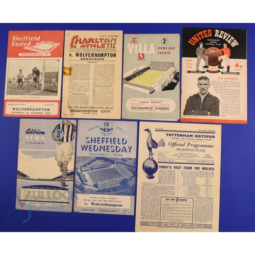 975 - 1953/54 Wolverhampton Wanderers (championship season) away match programmes v Sheffield Utd, Charlto... 