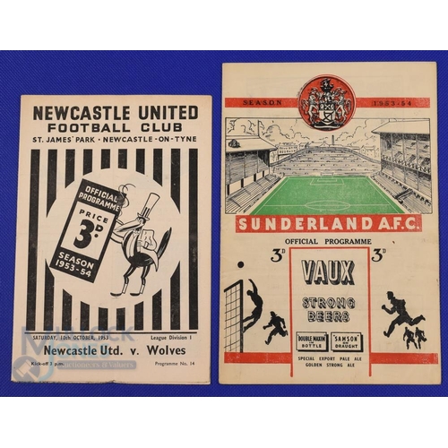 976 - 1953/54 Wolverhampton Wanderers (championship season) away match programmes v Sunderland, Newcastle ... 