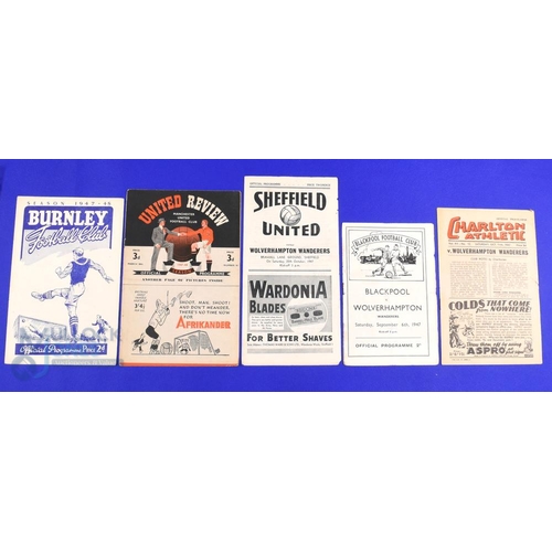 984 - 1947/48 Wolverhampton Wanderers away match programmes v Manchester Utd, Sheffield Utd, Charlton Athl... 