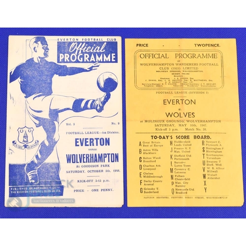 986 - 1946/47 Wolverhampton Wanderers v Everton programme 10 May 1947; reverse match Everton v Wolverhampt... 