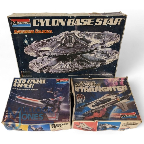139 - Monogram Space Model Kits, consisting of Buck Rogers Starfighter, Battlestar Galactica Colonal Viper... 