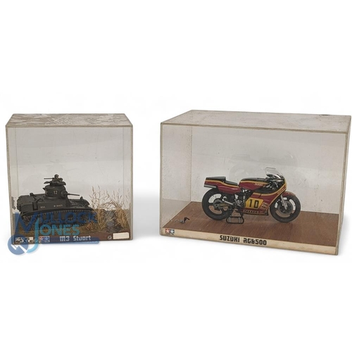 150 - Shop Display Models. Heron Suzuki RGB500 Motorbike together with WWII M3 Stuart American Tank both i... 