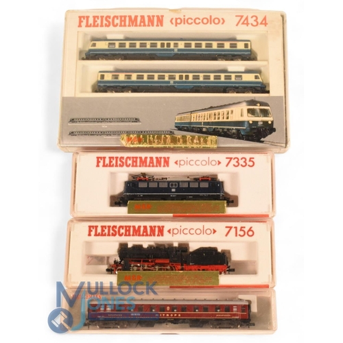 166 - Fleischmann N Gauge Locomotives. Steam / Electric European examples serial numbers 7156, 7335, 7434 ... 