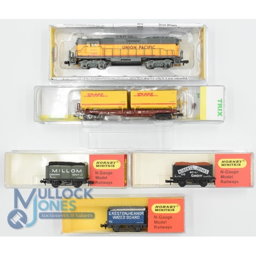 26 - N Gauge Model Railway - Bachmann Locomotive 61251 Union Pacific, Rolling Stock to include Minitrix 1... 