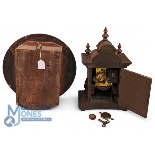 470 - 1926 Junghans Wooden Mantal Clock. Chiming on the Hour appears to be working complete with finales c... 