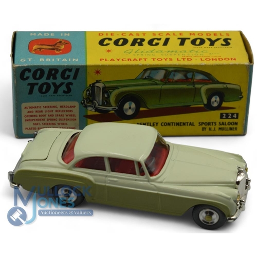 57 - Corgi Toys - 224 Bentley Continental Sports Saloon near mint with a clean original box