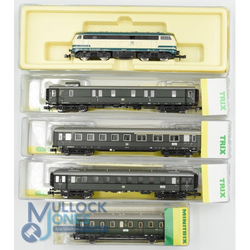 7 - N Gauge Model Railway - Minitrix German DB to include Locomotive 12362 Coaches 13301, 15724, 15769, ... 