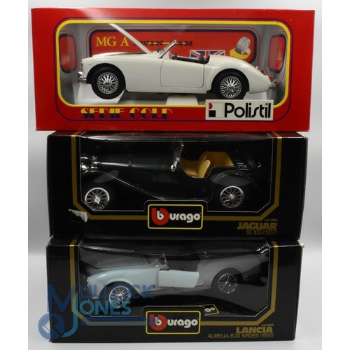 75 - Polistil & Burago Cars - Detailed 1:18 scale model for adult collector's Polistil MG A Twin Cam, Bur... 