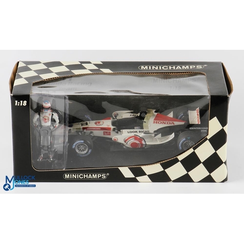 128 - Special Edition Jenson Button 2006 Honda RA106 Minichamps Diecast Model. 1:18 with Standing Figure 1... 