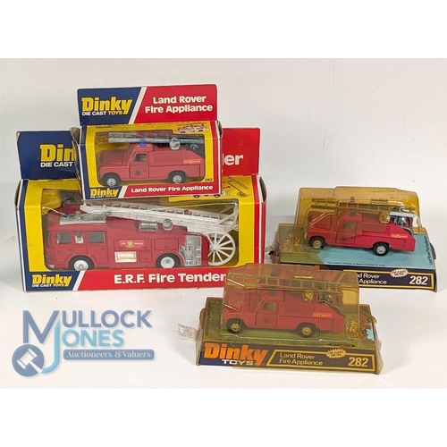 133 - Dinky Toys Emergency Vehicles. Consisting of Three 282 Land Rover Fire Appliance, 266 E R F Fire Ten... 
