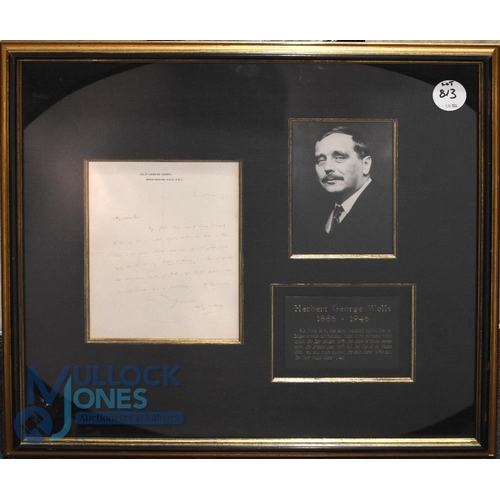 813 - Autograph - Herbert George Wells (1866-1946) Handwritten Letter Display dated March 12 1919, on St J... 
