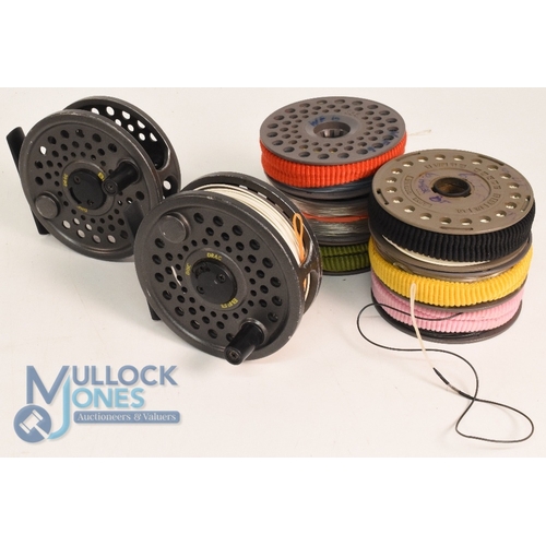 bfr fly reel sale 2x BFR Dragonfly Cartridge 355 alloy fly reels and spare cartridges (8)  rear drag adjuster, constant