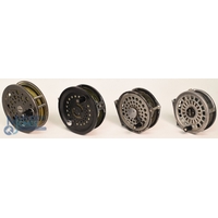british fly reel dragonfly cartridge 355 2x BFR Dragonfly Cartridge 355 alloy fly reels and spare cartridges (8)  rear drag adjuster, constant