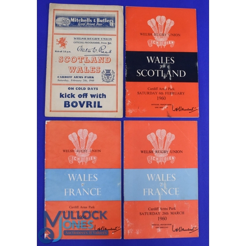 24 - Wales and Scotland and France 1948-60 (4): At Cardiff, v Scotland 1948 and 1960 and v France 1958 an... 