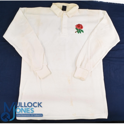 286 - 1988 Jeff Probyn Matchworn English Rugby Jersey: Classic unadorned large Nike No. 3 England white je... 