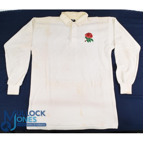286 - 1988 Jeff Probyn Matchworn English Rugby Jersey: Classic unadorned large Nike No. 3 England white je... 