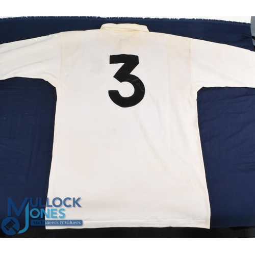 286 - 1988 Jeff Probyn Matchworn English Rugby Jersey: Classic unadorned large Nike No. 3 England white je... 