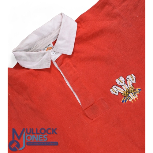 287 - 1984 Robert Norster Matchworn Welsh Rugby Jersey: Extra-large Umbro No. 5 scarlet Welsh jersey worn ... 