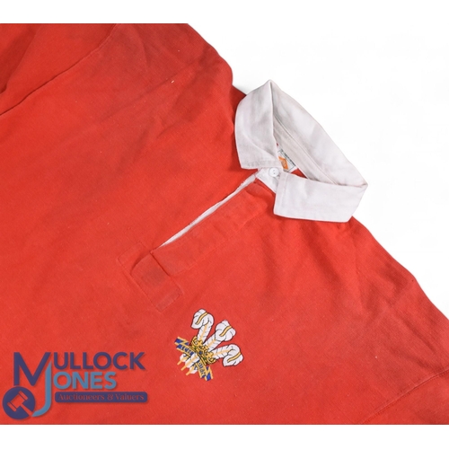 287 - 1984 Robert Norster Matchworn Welsh Rugby Jersey: Extra-large Umbro No. 5 scarlet Welsh jersey worn ... 