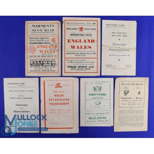 31 - Welsh Rugby Programme Pot-Pourri (7): Glam v Monmouthshire Jan and April (Final) 1960; 6th Snelling ... 