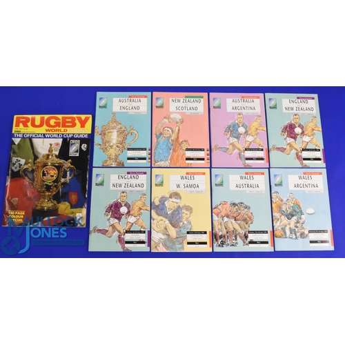 4 - 1991 RWC Final etc Rugby Programmes (9): Aus v Eng final plus NZ v Scot playoff, Aus v Arg (2), Eng ... 