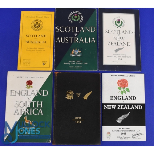 80 - England and Scotland v Tourists Rugby Programmes, 1947-83 (6): Scotland v Australia, 1947 and 1958, ... 