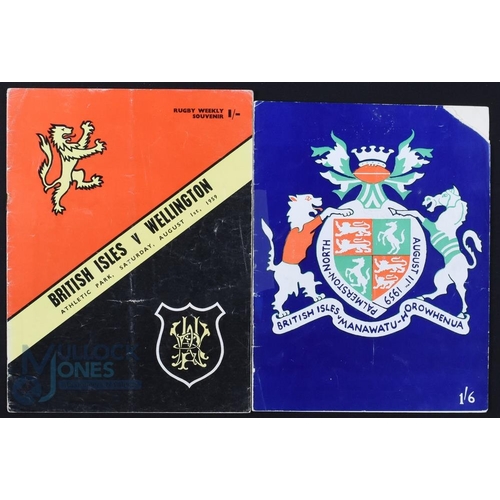 102 - 1959 British and I Lions Rugby Programmes (2): v Wellington and v Manawatu-Horowhenua, both in Augus... 