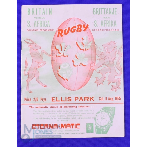 110 - Scarce 1955 British and Irish Lions 1st Test Rugby Programme: Very much sought-after, from that so-d... 