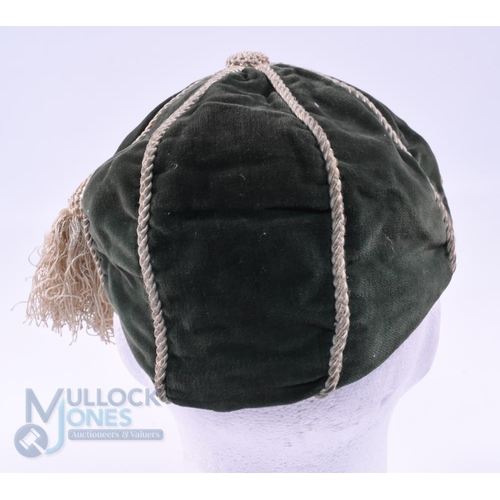 113 - 1929-30 Wolverhampton Amateurs (maybe Rugby or Soccer) Velvet Honours Cap: Mid-green 8-panelled cap ... 