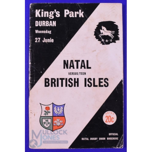 45 - Scarce 1962 British and I Lions Rugby Programme: 36pp, v Natal at Durban, signed by Natal's Ripley-E... 