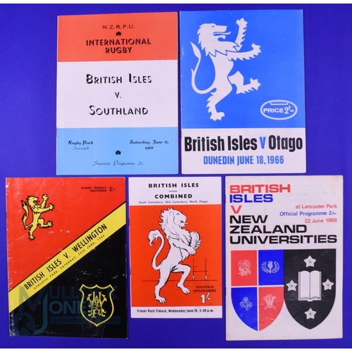 49 - 1966 British and I Lions in NZ Rugby Programmes (5): v Southland, Mid/S Canterbury and N Otago, Otag... 