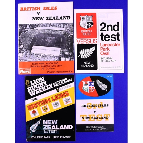 56 - 1977 British and I Lions Test Rugby Programmes (4): All four tests from this oh-so-close sodden seri... 