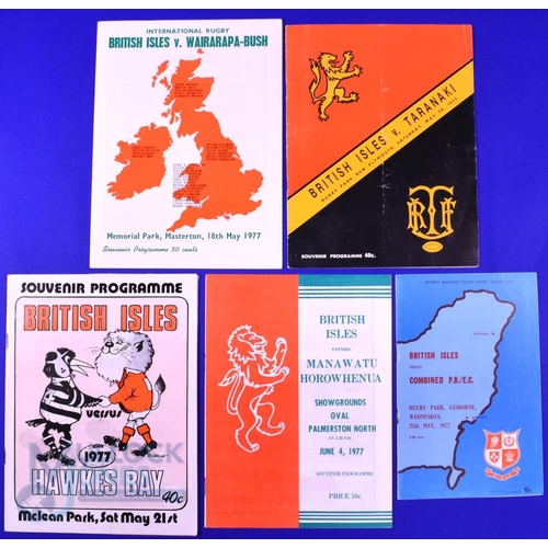 57 - 1977 British and I Lions Rugby Programmes (5): v Wairarapa-Bush, Hawke's Bay, Poverty Bay-East Coast... 