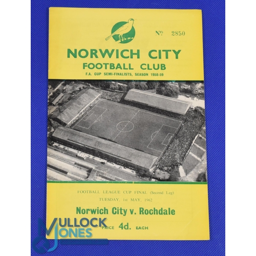 1961/62 Football League Cup Final 2nd Leg Norwich City v Rochdale match