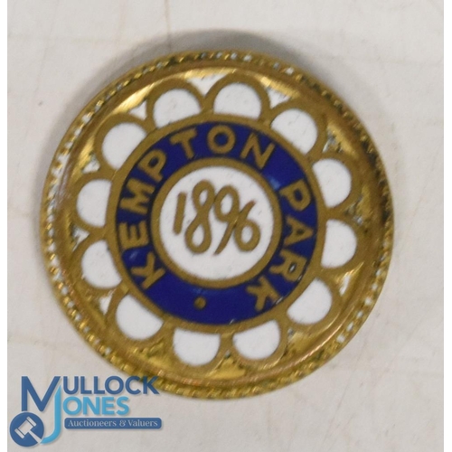 1021 - Kempton Park - Racing Members Badge 1896 -Attractive gilt and enamel size 1