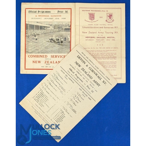 158 - 1945-6 In the West Country v the NZ 'Kiwis' Rugby Programmes (3): The 'Kiwis' clashes with Devon & C... 