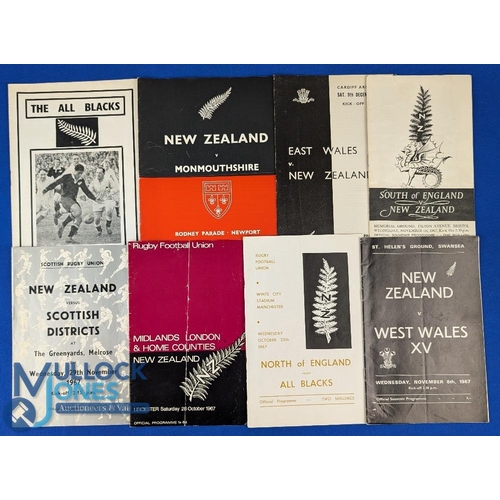 169 - 1967 UK Sides v New Zealand Rugby Programmes (8): v North, South, Mids, London & Home Counties of En... 