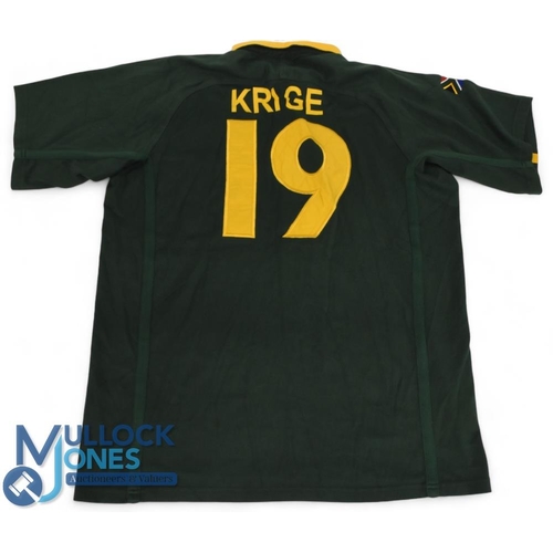 206 - South Africa Rugby Jersey: Match-prepared for sub Krige, 19, v Eng 24/11/2001. Ironed on name, lette... 