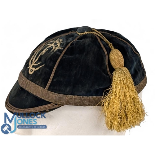 232 - 1890s? Crompton FC, Oldham Rugby Honours Cap: Carrying considerable age, good to outer but grubby fr... 