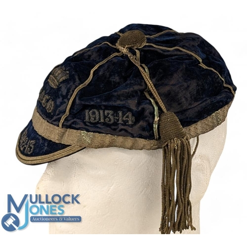 233 - 1900s Royal Naval Technical College Rugby Honours Cap: Geo Lewin make, worn both in and out but sple... 