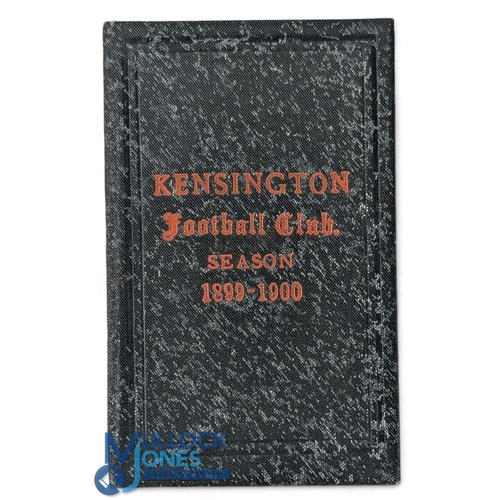 239 - 1892-3/1899-1900 Kensington FC Rugby Honours Cap and Fixture Card (2): Lovely early pair, cap maroon... 