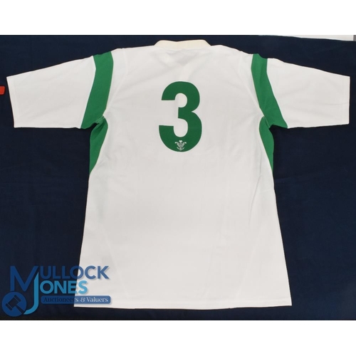 57 - 2005 White Wales no.3 Match-Prepared Rugby Jersey: Unnamed loose-head prop's short sleeved issue. Br... 