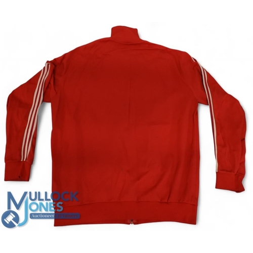 61 - 1970s Wales Scarlet Official WRU Adidas Tracksuit Top: The classic early WRU example of such squad c... 