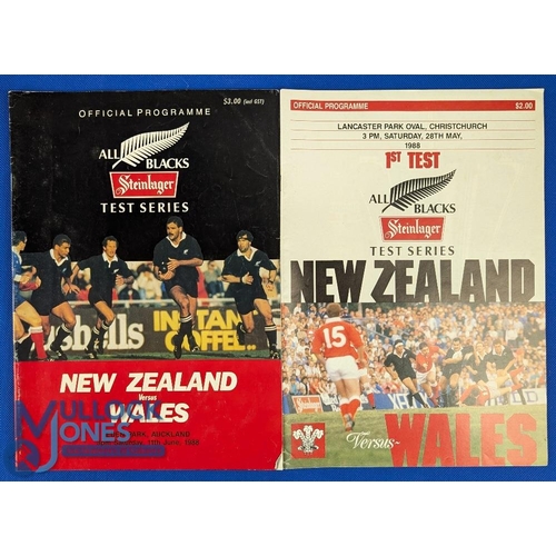 85 - 1988 Wales in New Zealand Rugby Programmes (6): VG issues from Waikato, Wellington, Otago, Hawkes Ba... 